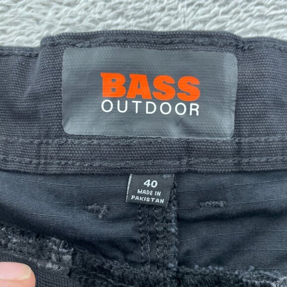 Bass Outdoor Mens Pro Cargo Shorts 40 Black Cotton/Spandex Blend NWT 3644 - Picture 3 of 10